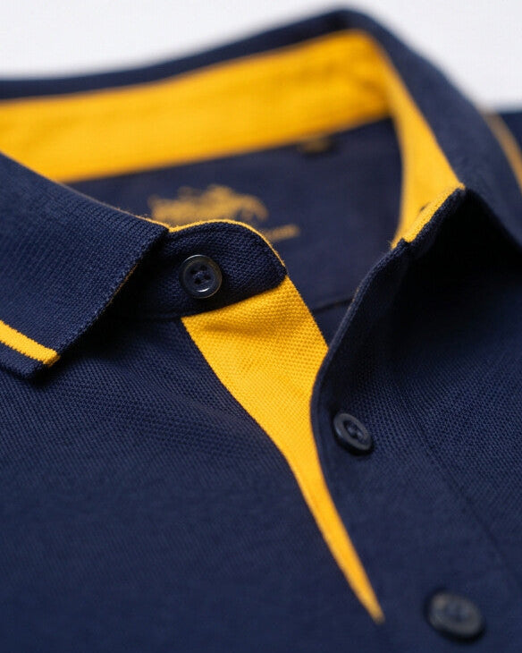 Embroidered Polo Shirt with Contrast Trim