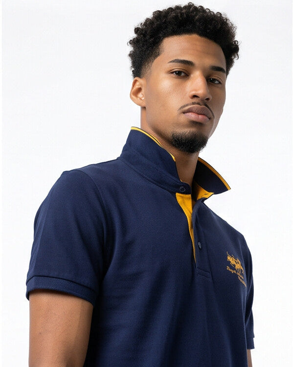 Embroidered Polo Shirt with Contrast Trim