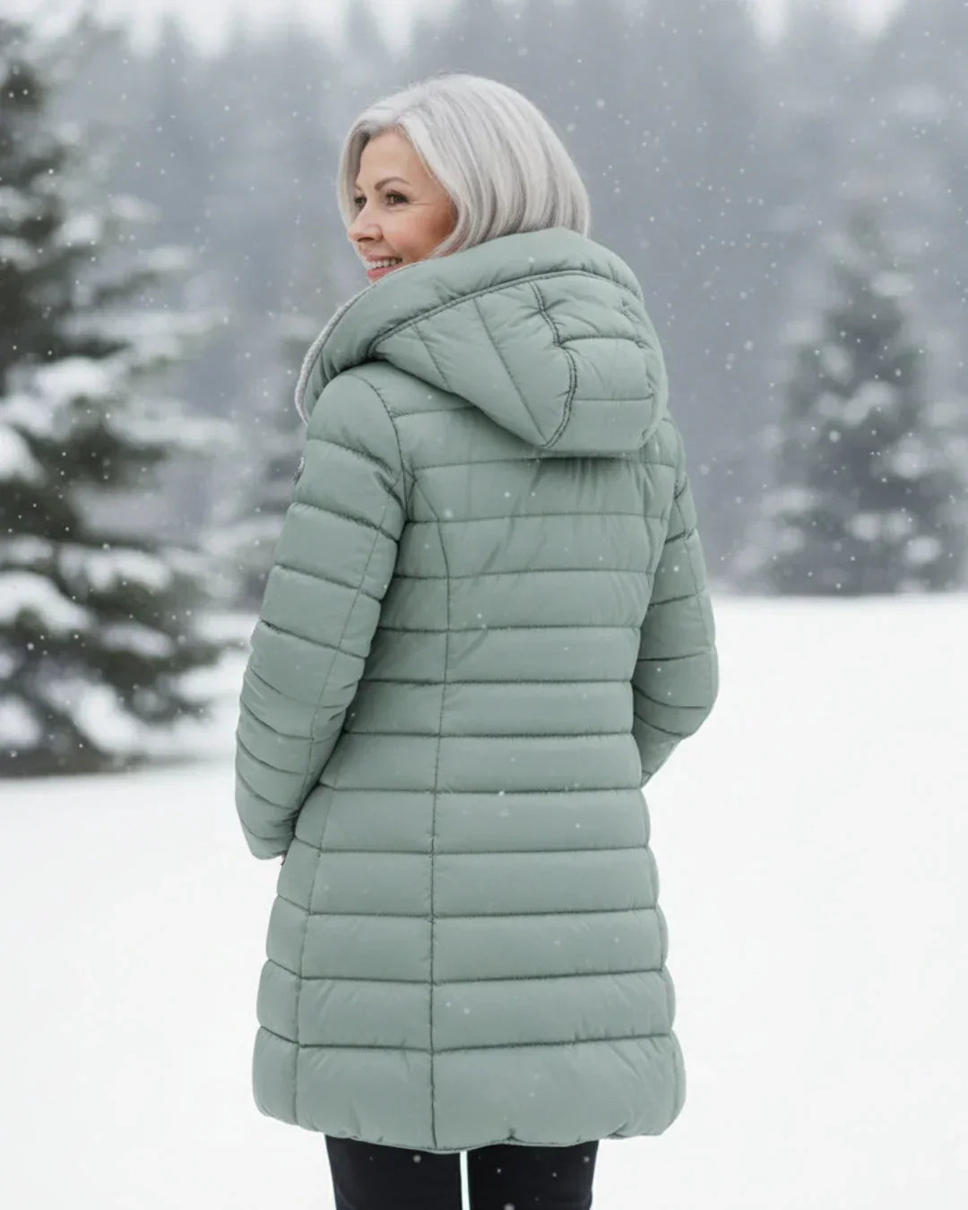 Insulated Winter Jacket with Sherpa Hood