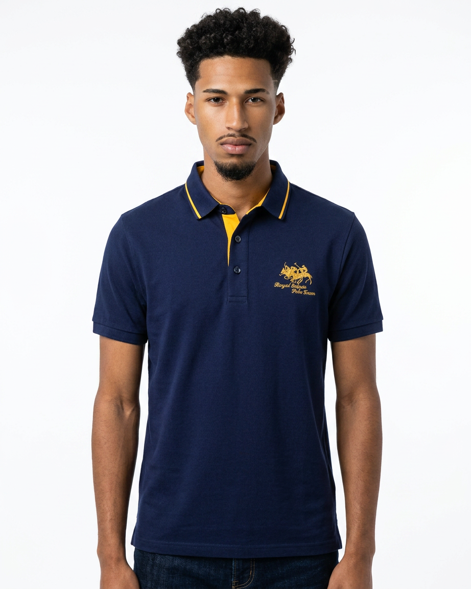 Embroidered Polo Shirt with Contrast Trim
