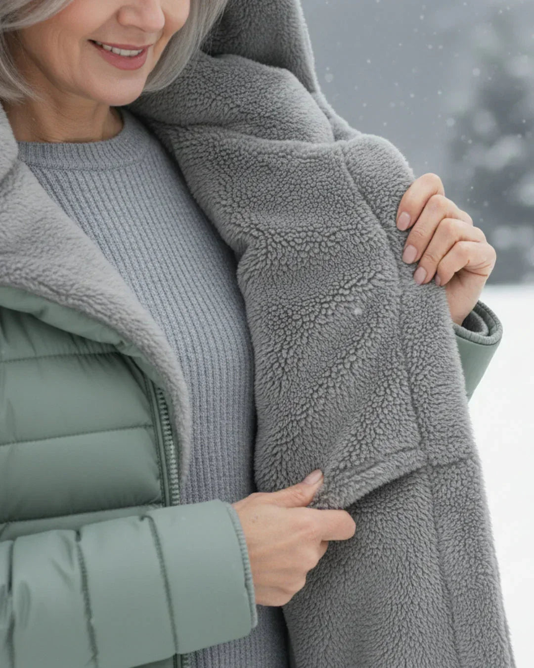 Insulated Winter Jacket with Sherpa Hood