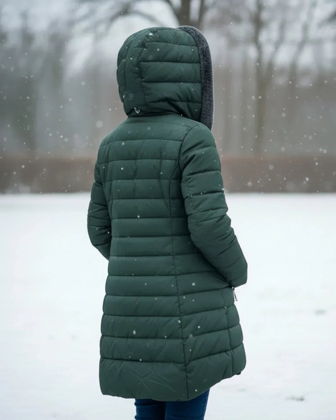 Insulated Winter Jacket with Sherpa Hood
