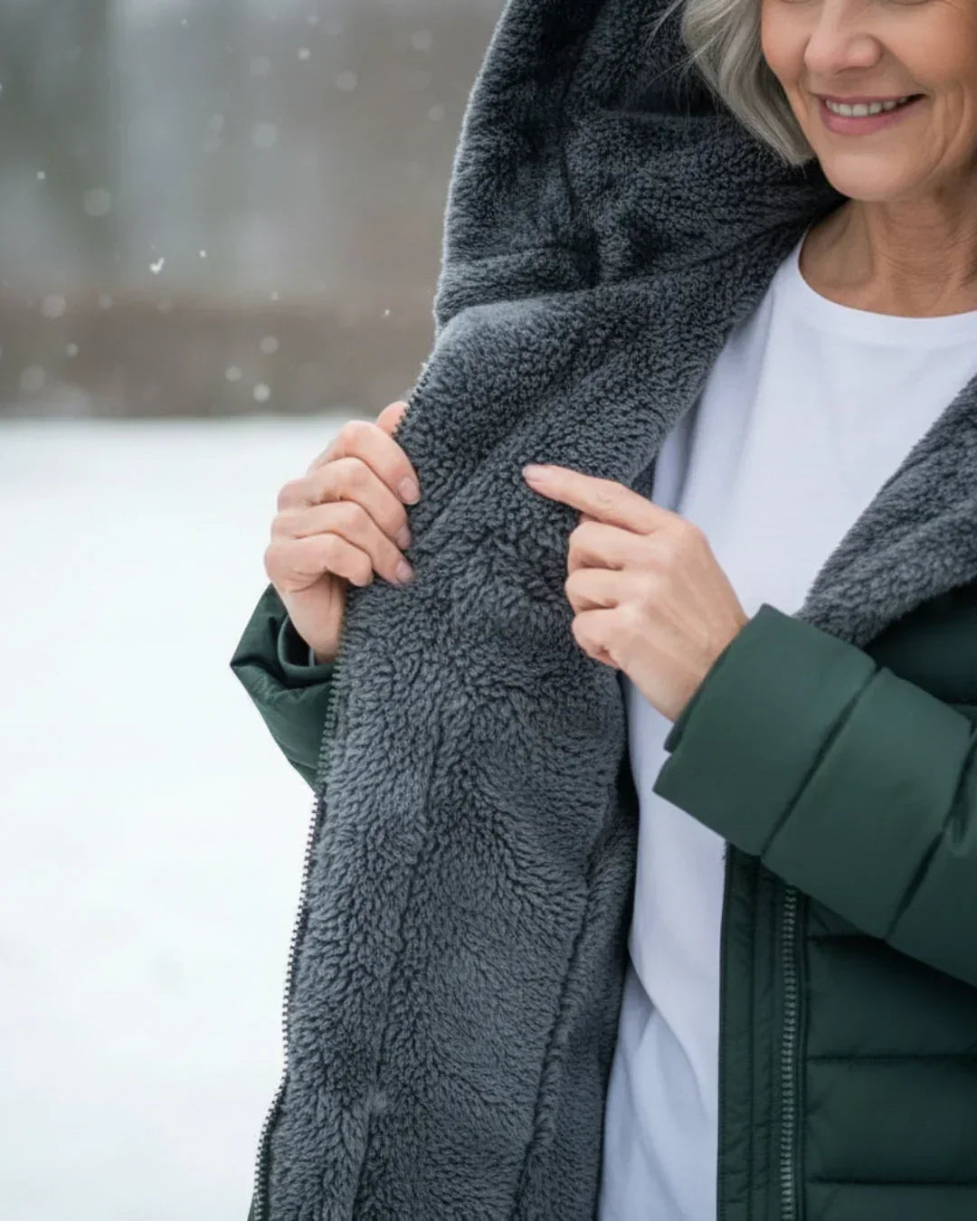 Insulated Winter Jacket with Sherpa Hood
