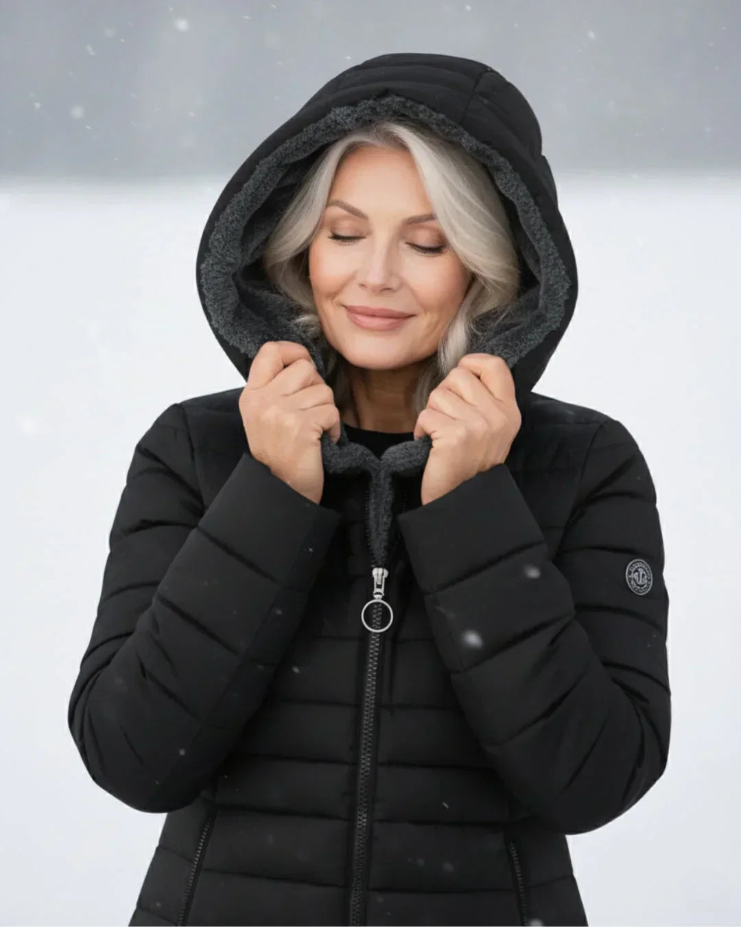 Insulated Winter Jacket with Sherpa Hood