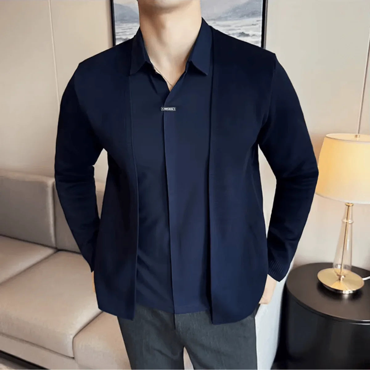 2-in-1 Shirt with Cardigan Effect